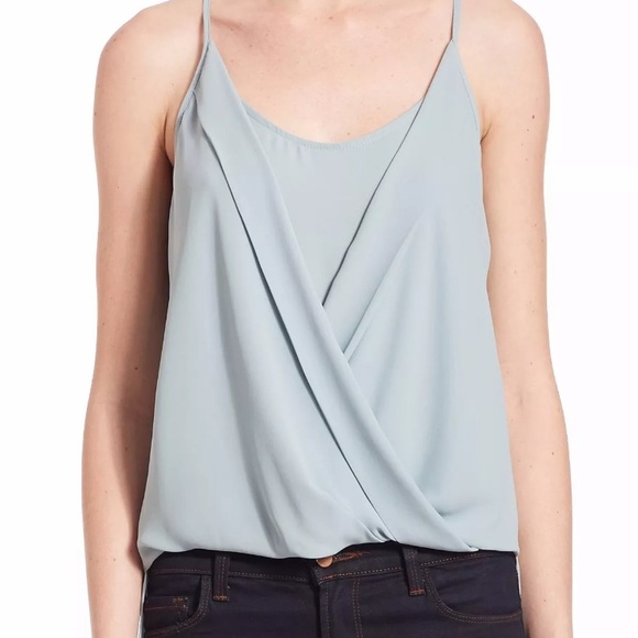 BCBG Light Blue Wrap Front Top - Picture 7 of 8